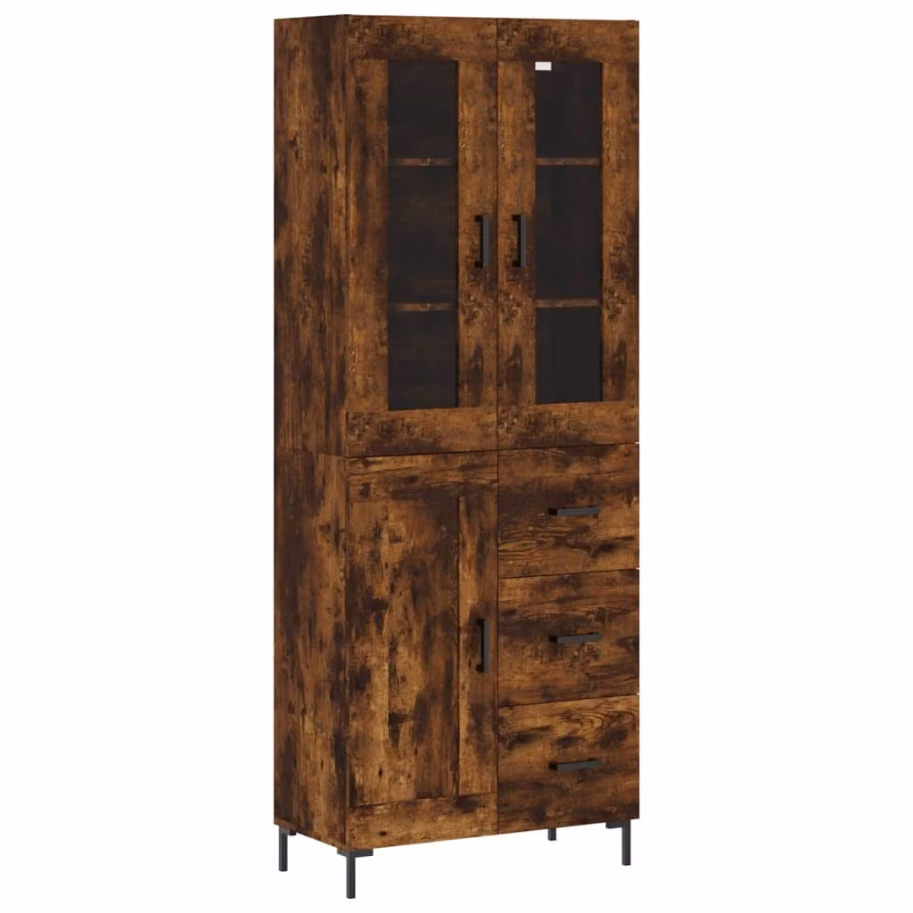 Credenza Rovere Fumo 69,5x34x180 cm in Legno Multistrato