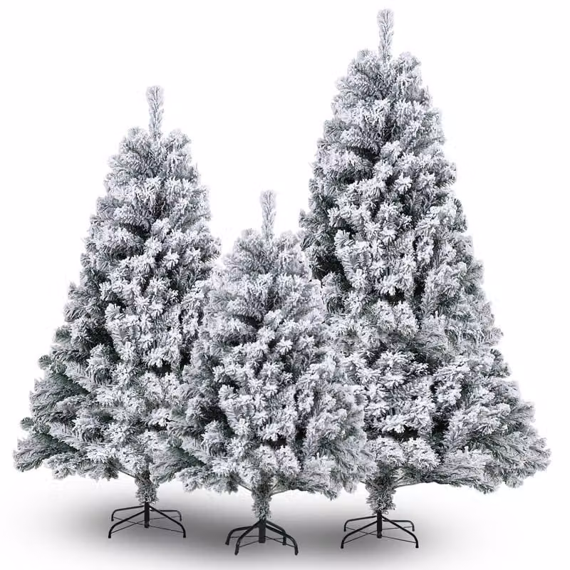 Clanmacy 120cm Albero di Natale Artificiale Fiocchi di neve bianchi per la decorazione di Natale