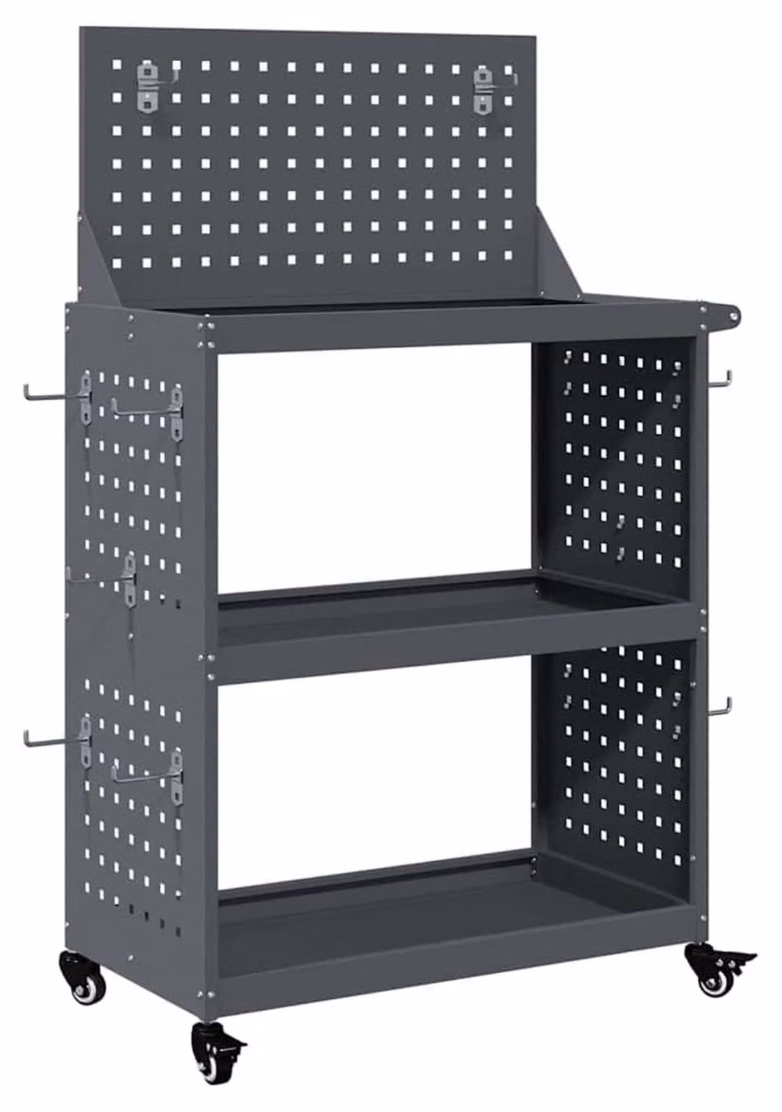 Carrello portattrezzi - 65 x 35 x 111 cm - Acciaio verniciato a polvere - Con ruote