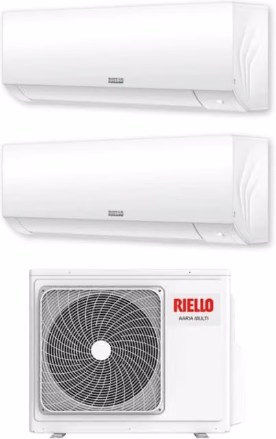 Condizionatore Dual Split Riello Aaria Plus I 12+12 con AARIA MULTI 250 PI R-32 Bianco con Wi-Fi Integrato e Controllo via App