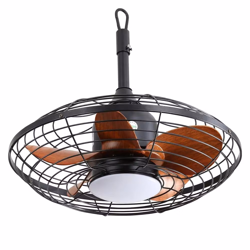 Ventilatore da soffitto Minimal con LED 18W 3CCT, 5 pale in ABS e motore DC, colore nero – 2