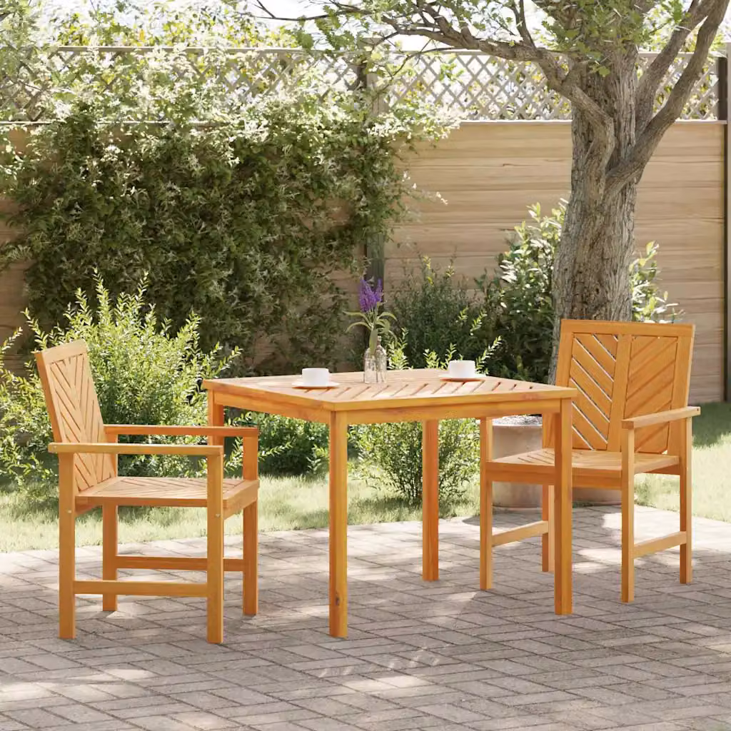 Set da pranzo per giardino e terrazzo vidaXL in legno di acacia marrone, composto da 3 pezzi