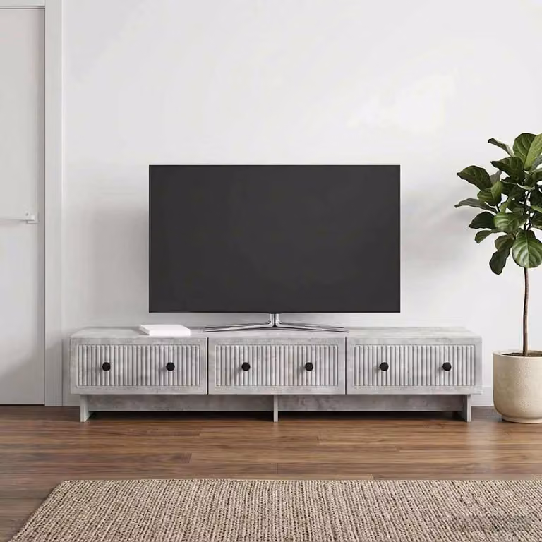 Mobile TV vidaXL in stile vintage, Grigio, L 147 x P 34,5 x H 30 cm