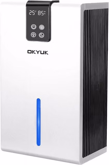 Deumidificatore Elettrico Silenzioso per Camera da Letto e Bagno - 2700 ml, Spegnimento Automatico, LED a 7 Colori, Apparecchio di Deumidificazione Compatto