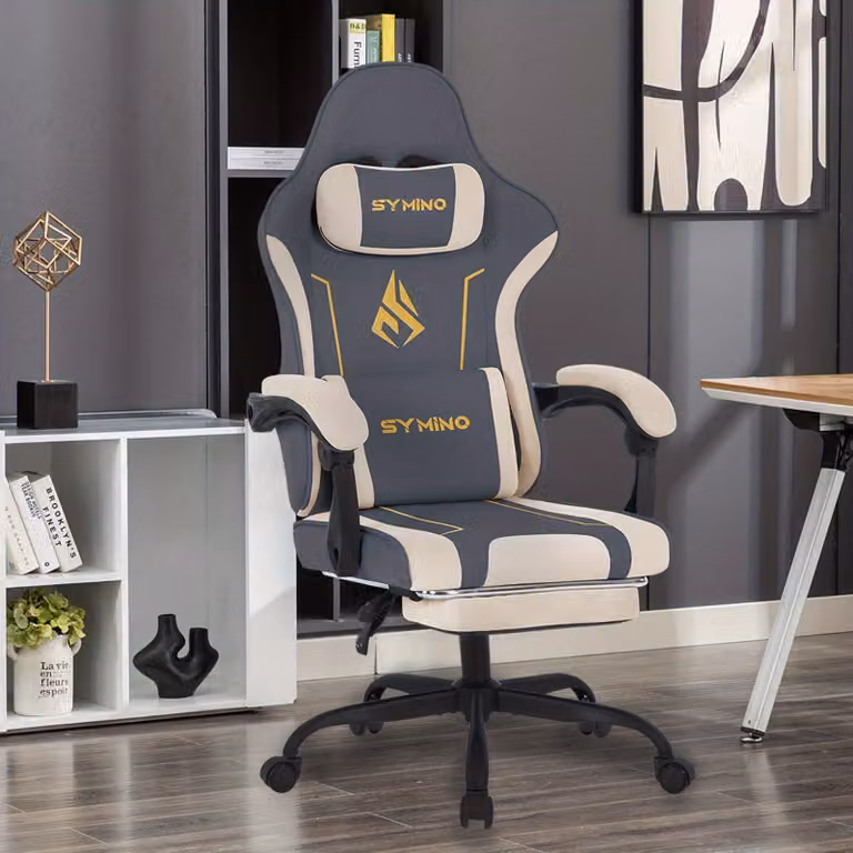 Sedia da gaming – Sedia da gioco ergonomica con funzione massaggio e schienale regolabile – Grigio scuro