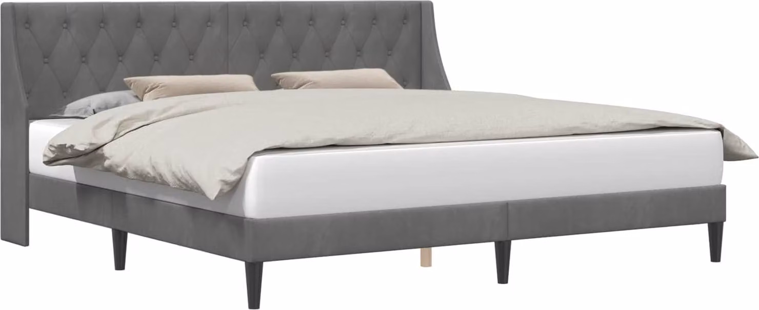 Struttura del letto Grigio scuro 180 x 200 cm Velluto