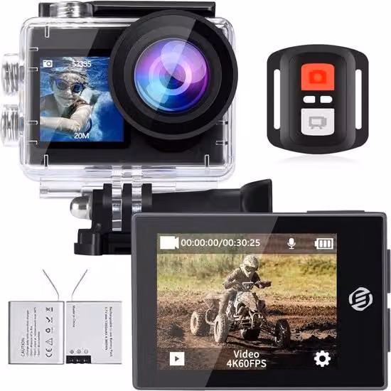 Action Camera Black per Vlog Digitale e Video YouTube e TikTok