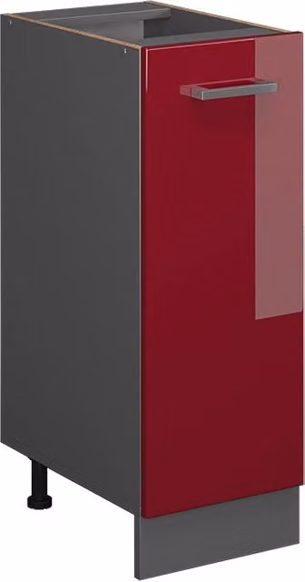 Armadio cucina dispensa alto R-Line Rosso lucido/Antracite 30 cm senza piano di lavoro Vicco