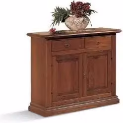 Credenza madia in legno massiccio bugnata arte povera noce 2 ante