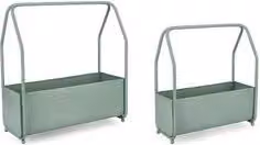 Set di 2 porta vasi tubolari in acciaio Yes Everyday verde e bianco