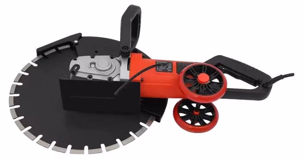 Troncatrice per calcestruzzo elettrica, motore potente, costruzione robusta, colore rosso, spina europea da 220V-240V
