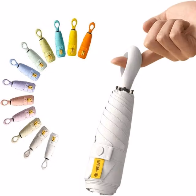 MINI OMBRELLO PORTATILE COMPATTO PIOGGIA ANTIVENTO DA BORSA BORSETTA VIAGGIO