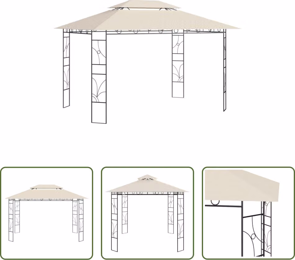 Padiglione Living Store 4x3x2,7 m Crema 160 g/m²