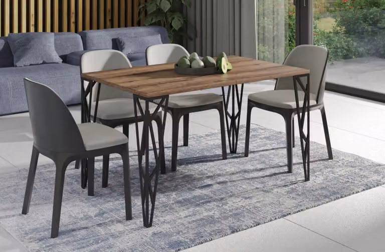 Tavolo da pranzo Endo-Möbel Rulo 130cm - 210cm allungabile Tavolo da cucina di design con struttura in metallo (rovere Monastero)