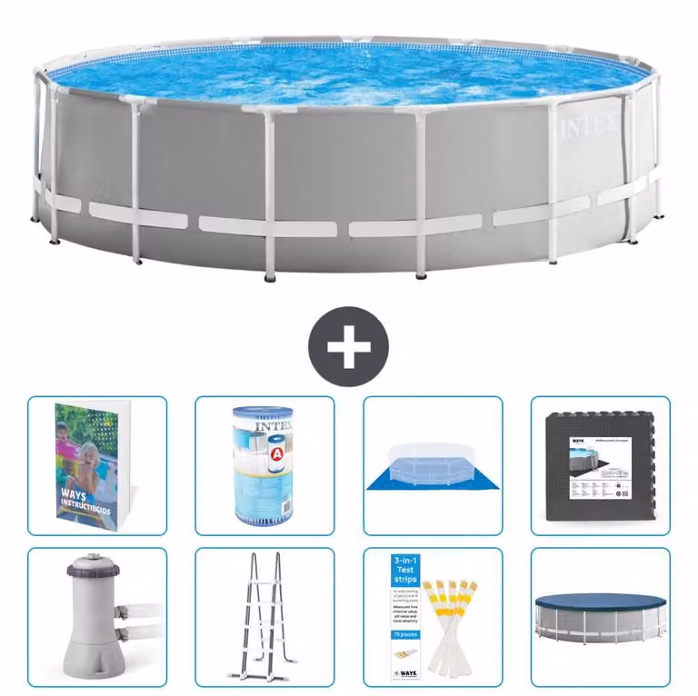 Struttura per piscina a forma di prisma - 457x122 cm - composta da 7 elementi - modello S563
