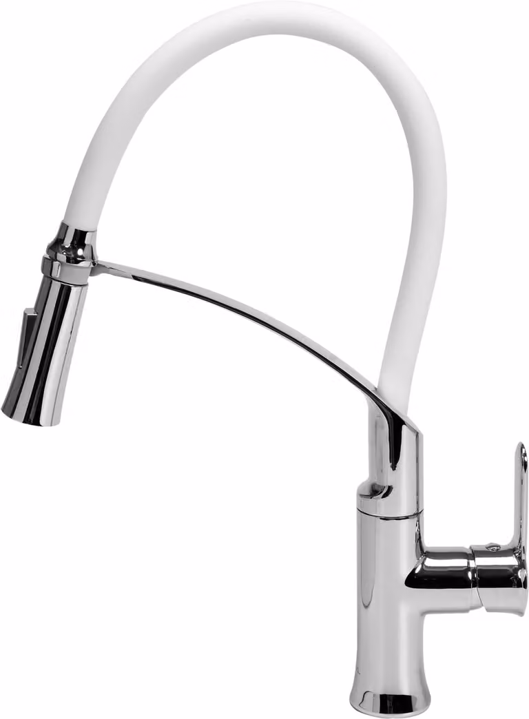 Rubinetto da cucina Flessibile, bianco, rubinetto acqua, rubinetto lavello, miscelatore