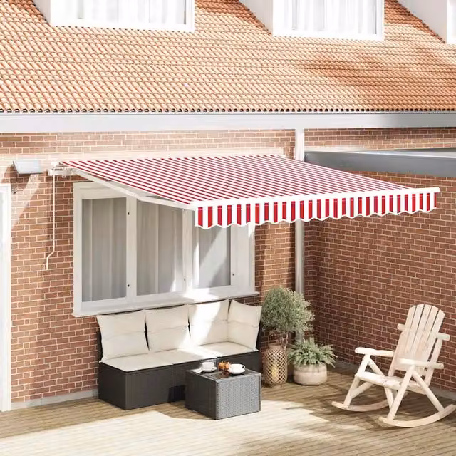 Tenda retrattile Rosso e Bianco 300 x 250 cm 3329980