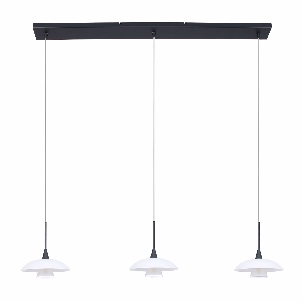 Lampada a sospensione - nero - Tallerken - vetro metallo - grande lampada da tavolo da pranzo - G9 - 2654ZW - Steinhauer