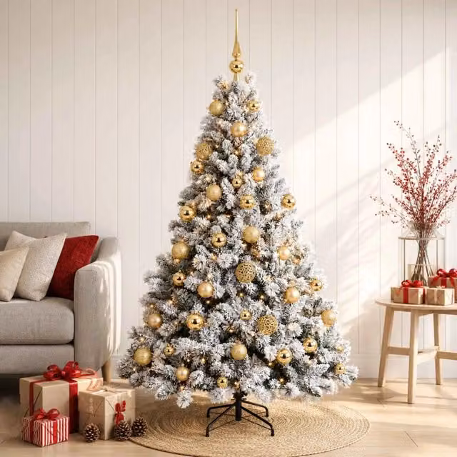 Albero di Natale Artificiale con Palline 150 cm 150 LED 3465676
