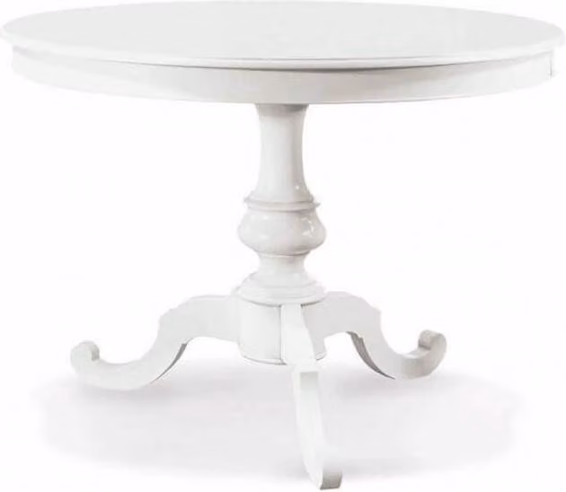 Milani Home - tavolo da pranzo allungabile rotondo 120+40 cm, bianco, legno, diametro 120 cm