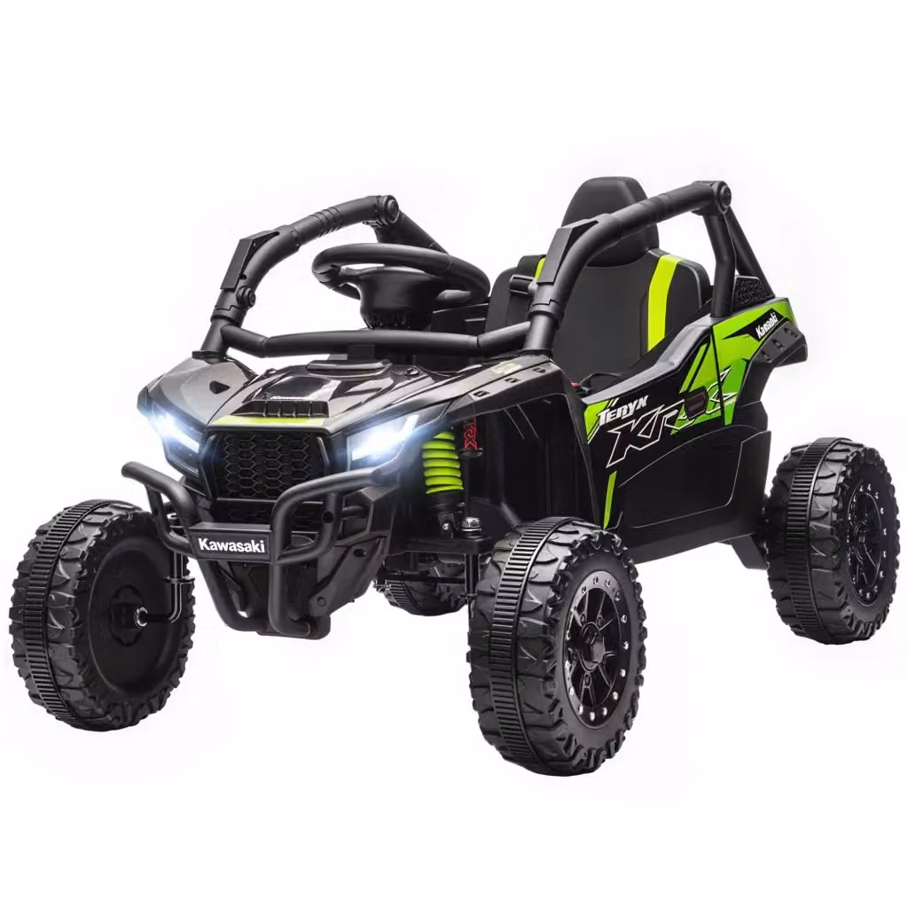 Macchina Elettrica Kawasaki per Bambini 3-5 Anni 12V con Telecomando, Musica e Doppio Motore, Colore Nero – 2