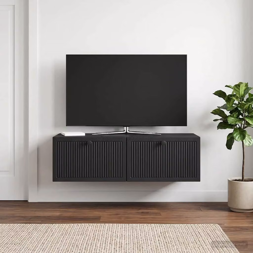 vidaXL Mobile Porta TV da Muro Moderno Nero L/P/H: 98 x 41 x 30 cm