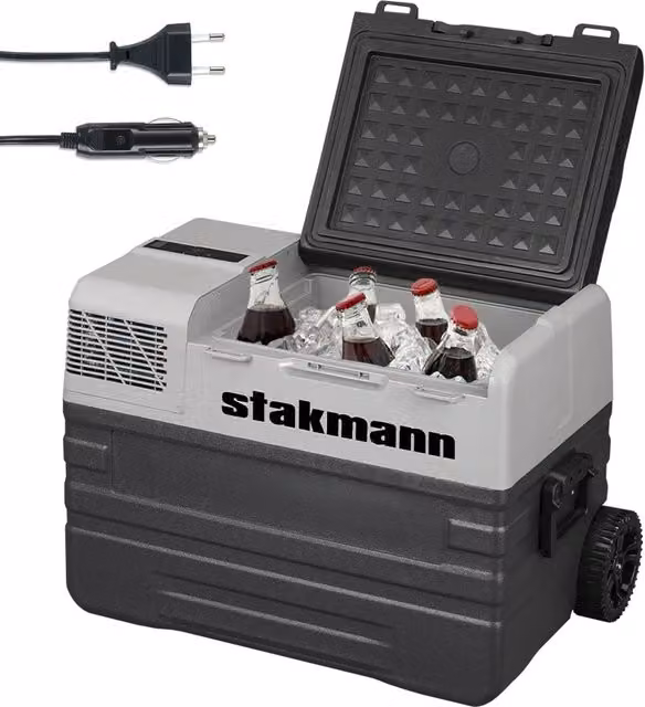 Frigorifero per Auto Barca Camper 42L con Compressore AC/DC 12V e 220V Portatile con Maniglia Grigio