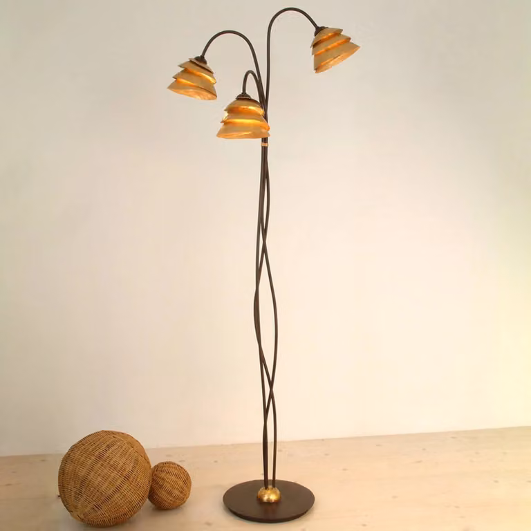 Holländer Lampada da terra SNAIL, Marrone / Ruggine, Soggiorno / Sala da pranzo, Metallo, Moderno, Lampada da terra