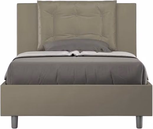 Letto imbottito Annalisa Ityhome con contenitore in similpelle Cappuccino L: 120 cm, P: 210 cm