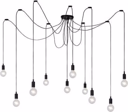 Lampadario a sospensione Lucide FIX in metallo e vetro nero, dimmerabile, Ø 150 cm, H 100 cm
