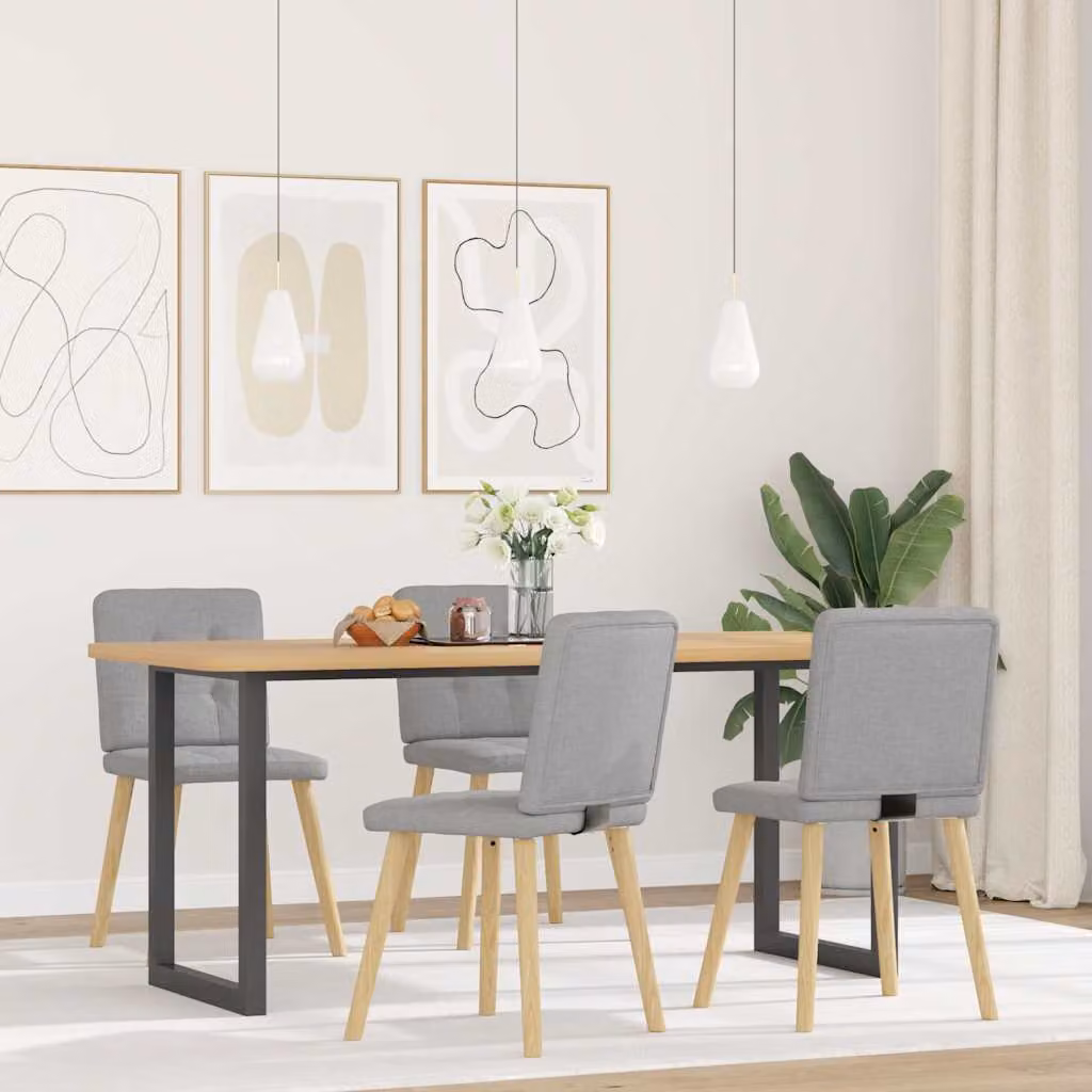 vidaXL Sedie da Pranzo 4 pz Grigio Nuvola in Tessuto
