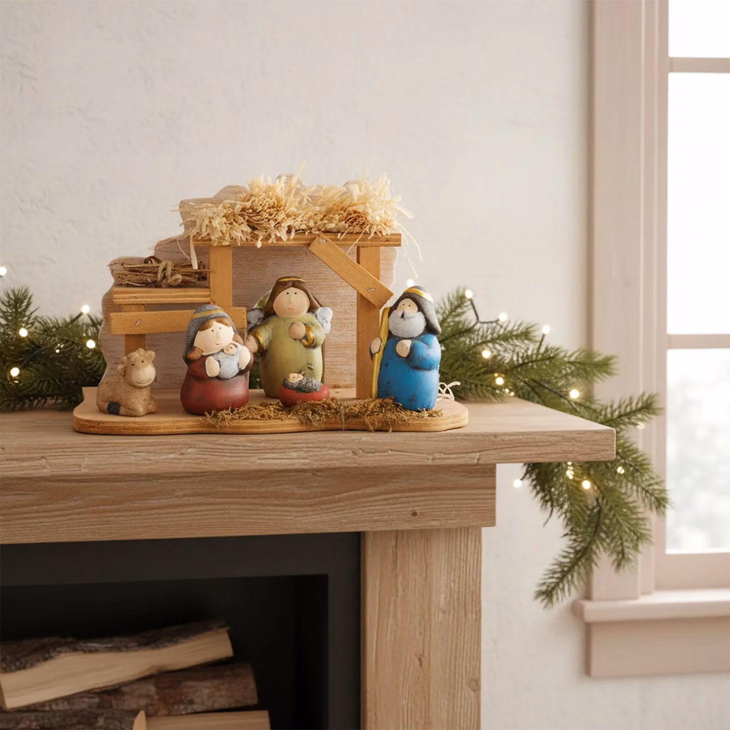 Presepe con Capanna Luminosa LED Gran Natale Vestiamo Casa multicolore H 14,5 cm x L 24,5 cm – 2