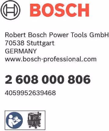 BOSCH Tubo per aspirapolvere GAS18V-12MC 2608000806