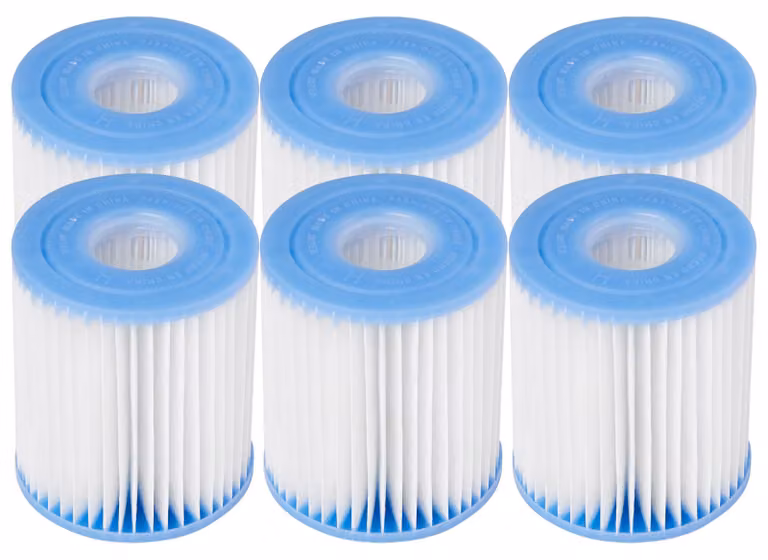 Cartuccia filtrante di ricambio Intex N/AA 29007E per piscina, forma a "H", confezione da 6 pezzi, colore bianco