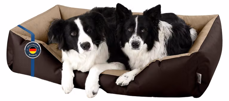Letto per cani LUPI divano per cani cuscino per cani lavabile, MELANGE (marrone/beige), (XXL) circa 120x85x23cm