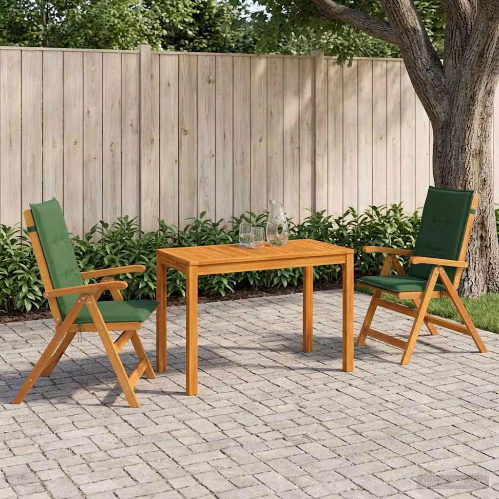 Set da pranzo per giardino e terrazzo vidaXL in legno di acacia massello marrone con cuscini rimovibili resistenti alle intemperie