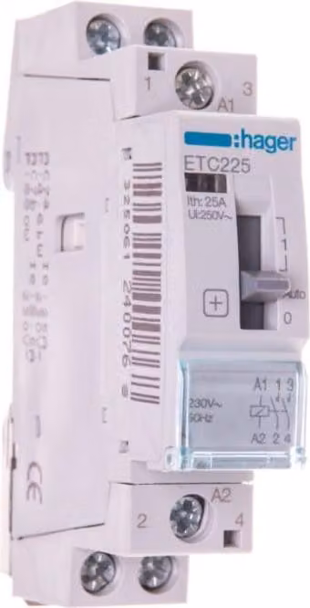 Contattore tariffario con comando manuale 25A 2NO 0R 230V AC ETC225