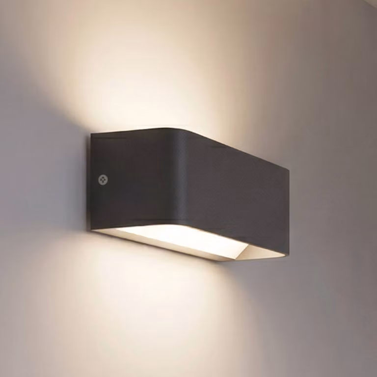 EGLO connect Applique da esterno LED SANIA-Z, nera, IP55 dimmerabile, Nero, Metallo, Applique da esterni