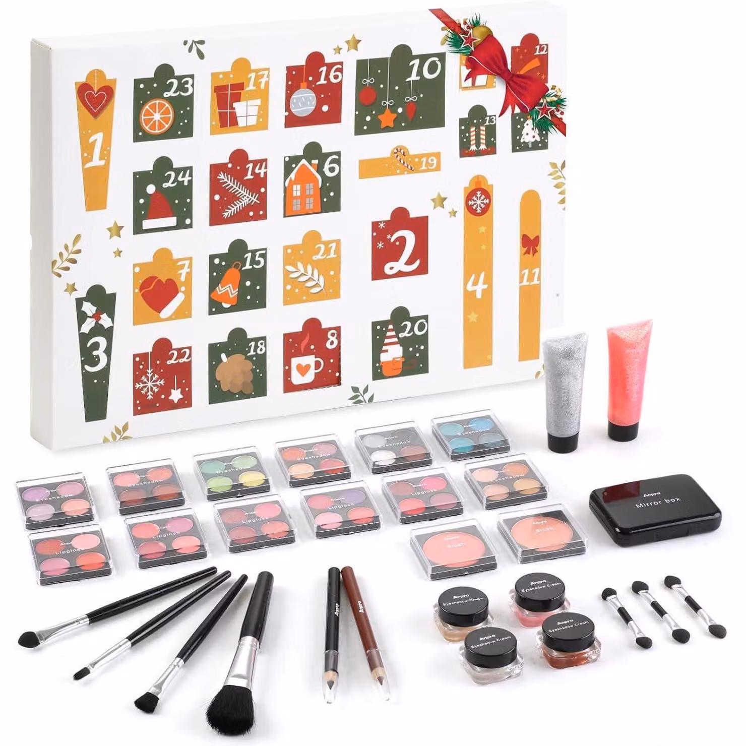 Calendario dell'Avvento Gleamkid 2026: momenti di bellezza, make-up, lucidalabbra, 24 pezzi