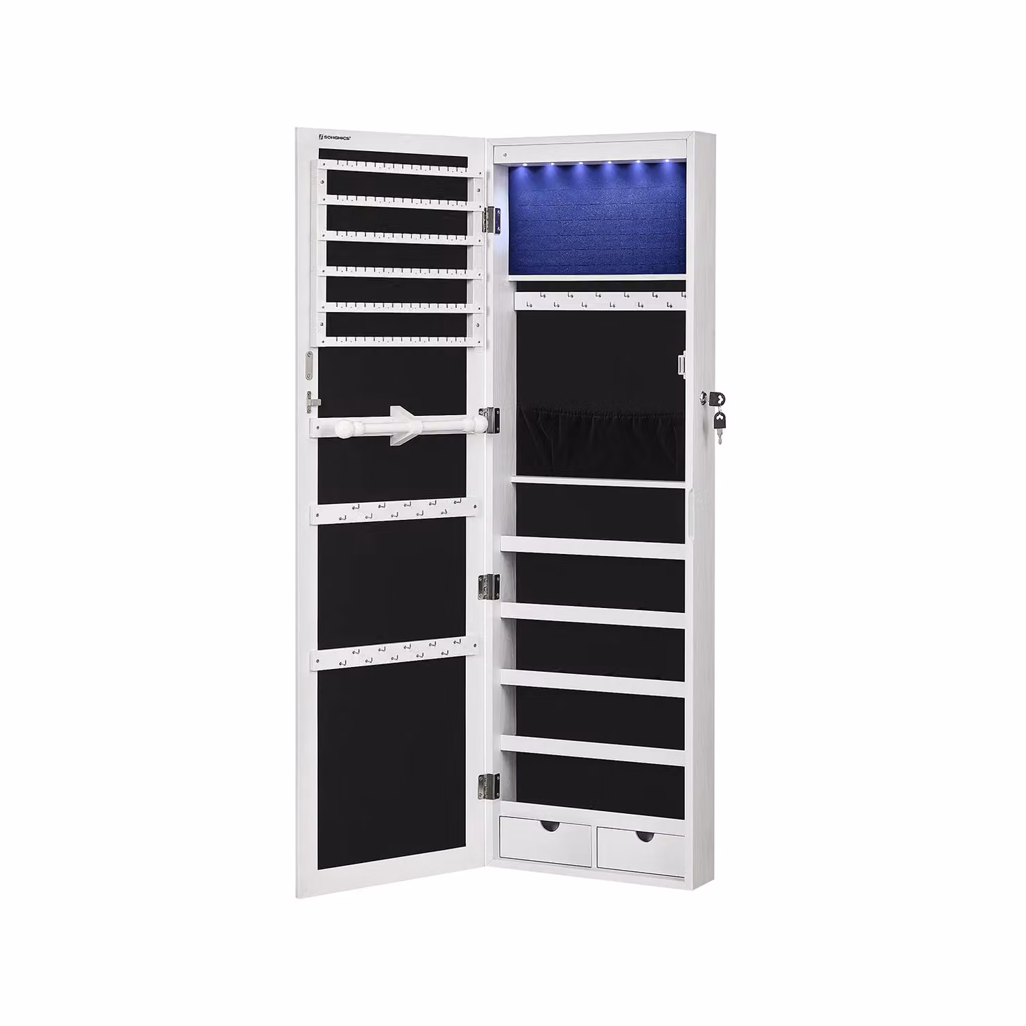 Armadio Portagioie da Appendere Bianco, Bianco
