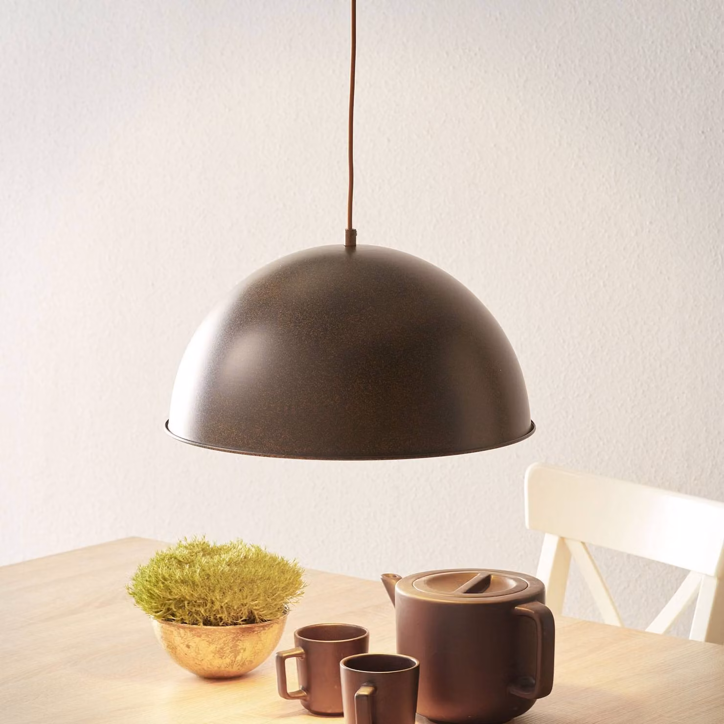 Globo Lampada a sospensione Xirena I, dimmerabile, Marrone / Ruggine, Soggiorno / Sala da pranzo, Metallo, Moderno, Lampada a sospensione