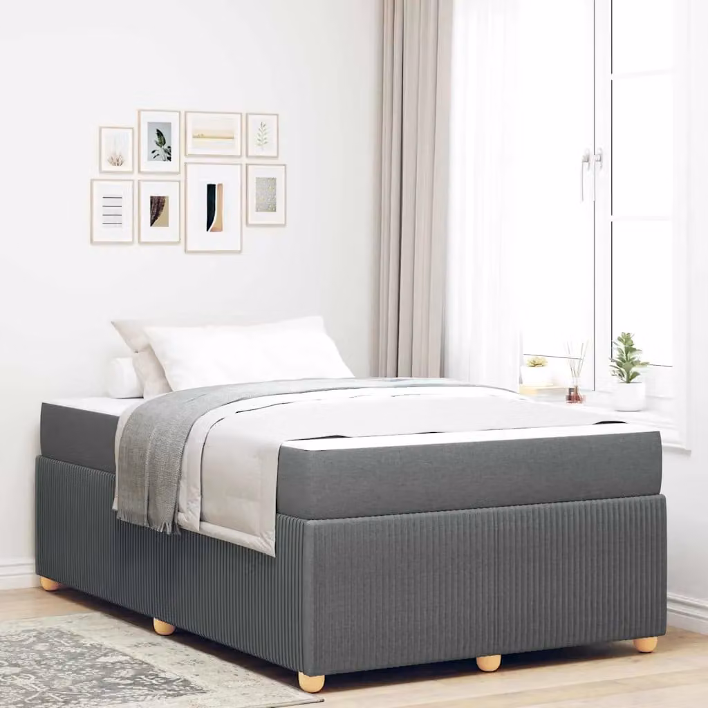 Struttura del letto imbottita vidaXL in tessuto grigio, L/P/H: 120 x 200 x 66 cm – 1