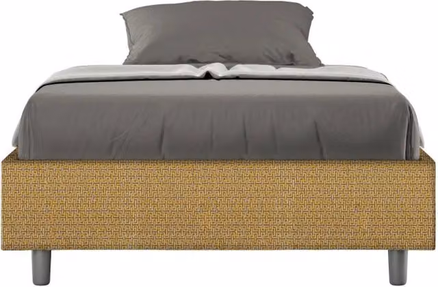 Letto 1 Piazza e Mezzo Sommier 120x190 cm Senza Rete Azelia Labirinto 06 Giallo