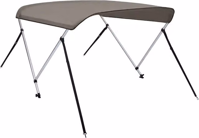 Bimini di Prua con Tendalino a 2 Archi Grigio DESIGN IN L: 150 cm, P: 120 cm, H: 110 cm
