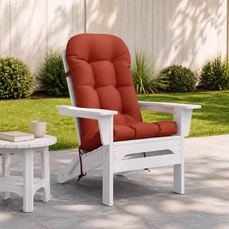 Cuscino per Lounger Sole vidaXL PUTTEN Rosso in Poliestere con Lacci di Fissaggio