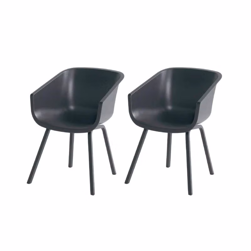 Set di 2 sedie da giardino AMALIA Element Alu HARTMAN in metallo e plastica, colore Antracite opaco – 2