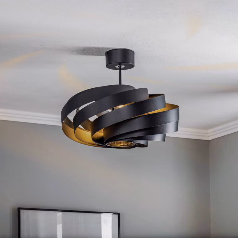 Plafoniera soffitto Vento Domiluce, dimmerabile, Nero, Soggiorno / Sala da pranzo, Metallo, Moderno, Plafoniera