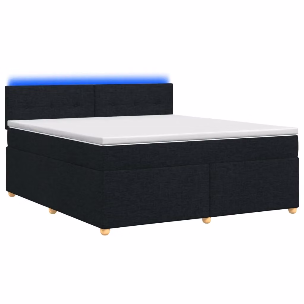 Letto box spring con materasso ibrido vidaXL in tessuto nero L/P: 180 x 200 cm – 2