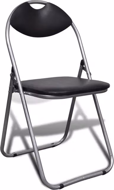 Set di 6 sedie da pranzo pieghevoli e impilabili in similpelle nera e metallo per cucina e sala da pranzo