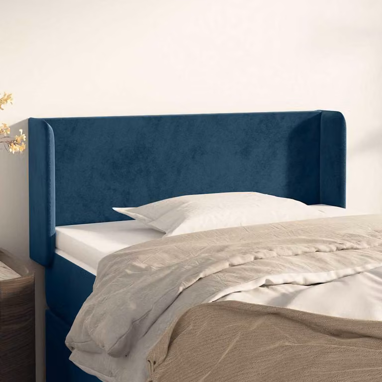 Testiera ad orecchio vidaXL in velluto blu scuro L: 103 cm, P: 16 cm, H: 78-88 cm